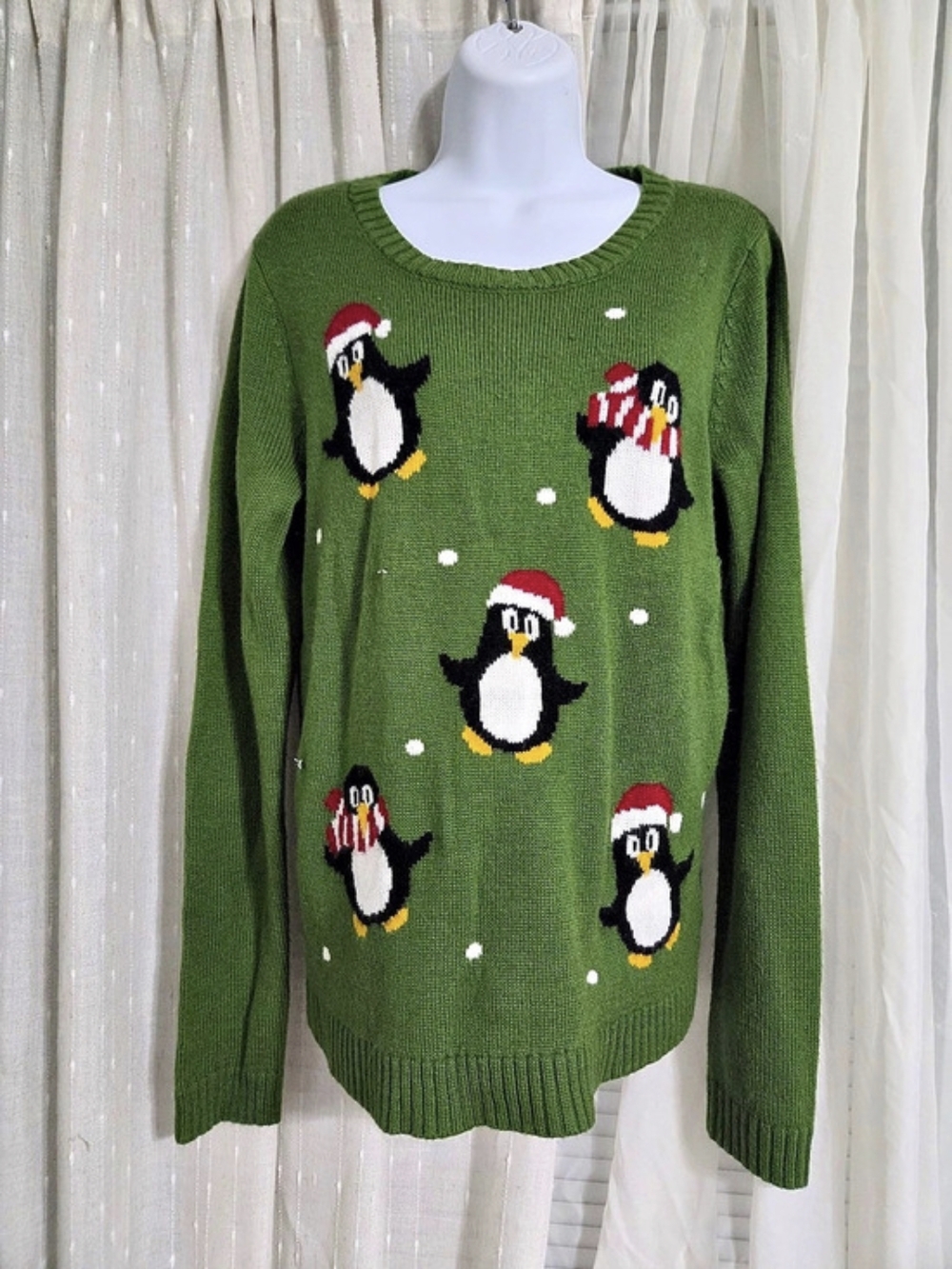 VTG Kim Rogers Holiday Penguin Crewneck Sweater XL